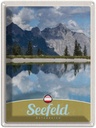 Blechschild 40x30 cm Seefeld Österreich Urlaub Wald wandern Natur Bildmotiv Reisemotiv Abenteuer Reisen Europa