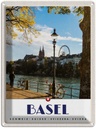 Blechschild 40x30 cm Basel Schweiz Fluss Riesenrad Natur Bildmotiv Reisemotiv Abenteuer Reisen Urlaub