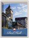 Blechschild 40x30 cm Bad Hall Urlaub Gebäude Mittelalter Bildmotiv Reisemotiv Abenteuer Reisen Straße Stadt