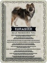 Blechschild 40x30 cm Tiere Eurasier Hausordnung Hunde Tier Haustier Hund