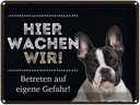 Blechschild 30x40 cm Tiere hier wachen wir eigene Gefahr Tier Haustier Hund