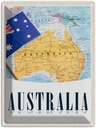 Blechschild 40x30 cm Australien Kontinent Atlas Karte Bildmotiv Reisemotiv Abenteuer Reisen Urlaub