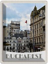 Blechschild 40x30 cm Bukarest Rumänien Hauptstadt Bildmotiv Reisemotiv Abenteuer Reisen Straße Stadt Urlaub