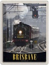 Blechschild 40x30 cm Brisbane Australien Lokomotive Bildmotiv Reisemotiv Abenteuer Reisen Urlaub