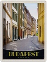 Blechschild 40x30 cm Budapest Ungarn Innenstadt Straße Bildmotiv Reisemotiv Abenteuer Reisen Europa Urlaub