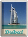 Blechschild 40x30 cm Dubai Afrika Strand Meer Hochhaus Bildmotiv Reisemotiv Abenteuer Reisen Urlaub