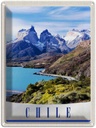 Blechschild 40x30 cm Chile Gebirge Meer Natur Schnee Bildmotiv Reisemotiv Abenteuer Reisen Urlaub