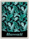 Blechschild 40x30 cm Hawai Insel Strand Blätter blau Bildmotiv Reisemotiv Abenteuer Reisen Urlaub