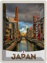Blechschild 40x30 cm Japan Asien Urlaub Fluss Stadt Bildmotiv Reisemotiv Abenteuer Reisen Straße