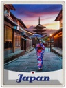 Blechschild 40x30 cm Japan Asien Japanerin Tradition Bildmotiv Reisemotiv Abenteuer Reisen Urlaub