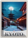 Blechschild 40x30 cm Kyoto Japan Urlaub Innenstadt Abend Bildmotiv Reisemotiv Abenteuer Reisen Straße Stadt