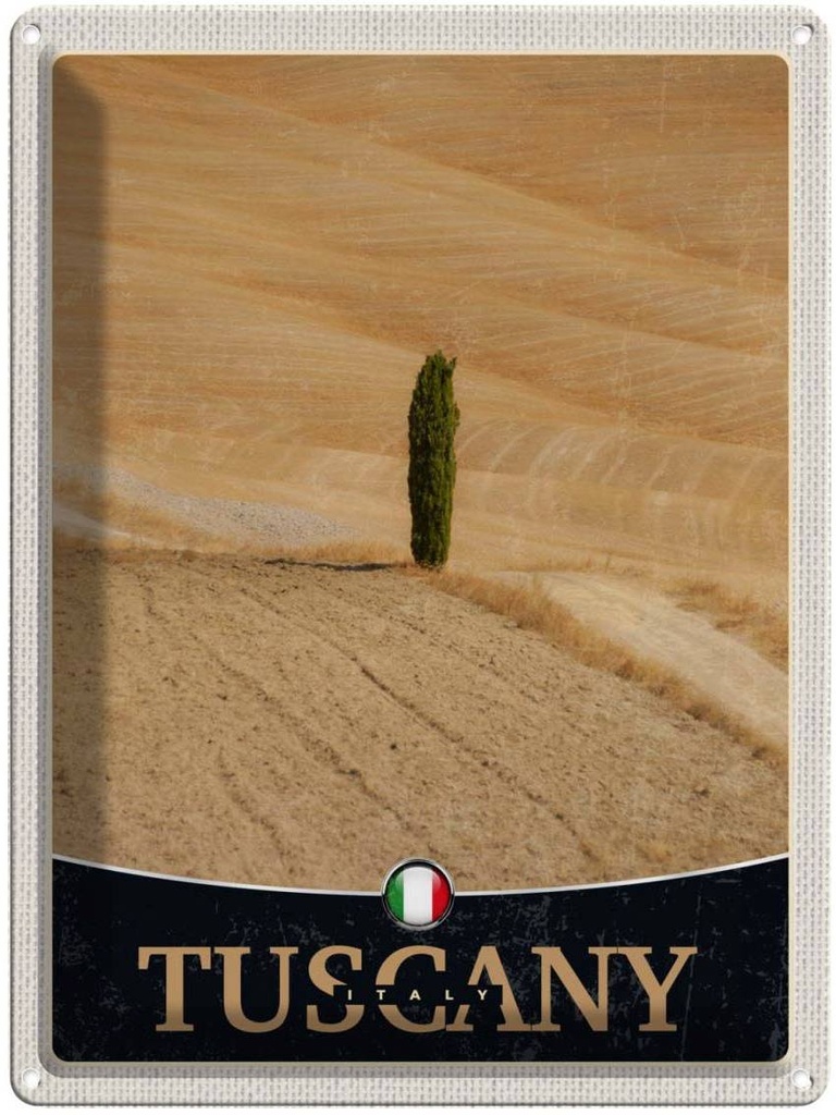 Blechschild 40x30 cm Toskana Italien Urlaub Wüste Natur Sand Bildmotiv Reisemotiv Abenteuer Reisen Europa