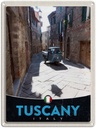 Blechschild 40x30 cm Toskana Italien Urlaub Stadt Straße Sand Bildmotiv Reisemotiv Abenteuer Reisen Europa