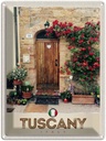 Blechschild 40x30 cm Toskana Italien Urlaub Natur Blumen Tür Bildmotiv Reisemotiv Abenteuer Reisen Europa