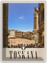 Blechschild 40x30 cm Toskana Italien Urlaub Platz Natur Kirche Bildmotiv Reisemotiv Abenteuer Reisen Europa