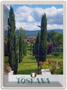 Blechschild 40x30 cm Toskana Italien Urlaub Natur Wiese Bildmotiv Reisemotiv Abenteuer Reisen Straße Stadt