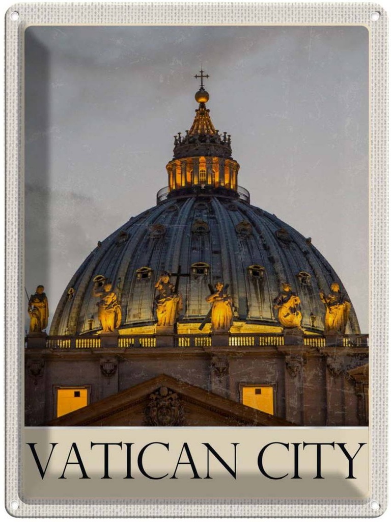 Blechschild 40x30 cm Vatikan Architektur Kirche Bildmotiv Reisemotiv Abenteuer Reisen Straße Stadt Urlaub