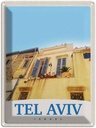 Blechschild 40x30 cm Tel Aviv Stadt Urlaub Israel Gebäude Bildmotiv Reisemotiv Abenteuer Reisen Straße