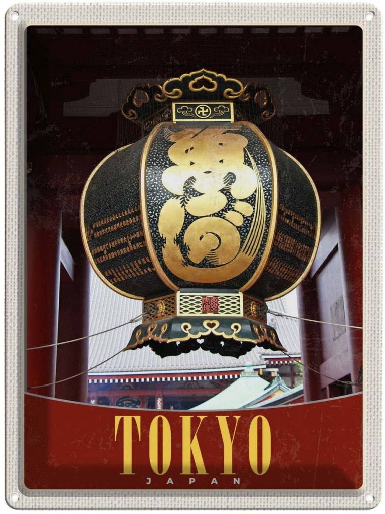 Blechschild 40x30 cm Tokyo Japan Urlaub Asien Tradition Bildmotiv Reisemotiv Abenteuer Reisen Straße Stadt