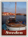 Blechschild 40x30 cm Schweden Europa Urlaub Meer Shiff Gebäude Bildmotiv Reisemotiv Abenteuer Reisen