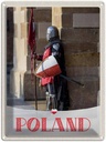 Blechschild 40x30 cm Polen Europa Ritter Schwert Flagge Bildmotiv Reisemotiv Abenteuer Reisen Urlaub