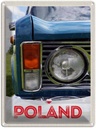 Blechschild 40x30 cm Polen Europa Urlaub Oldtimer Auto 90er Bildmotiv Reisemotiv Abenteuer Reisen