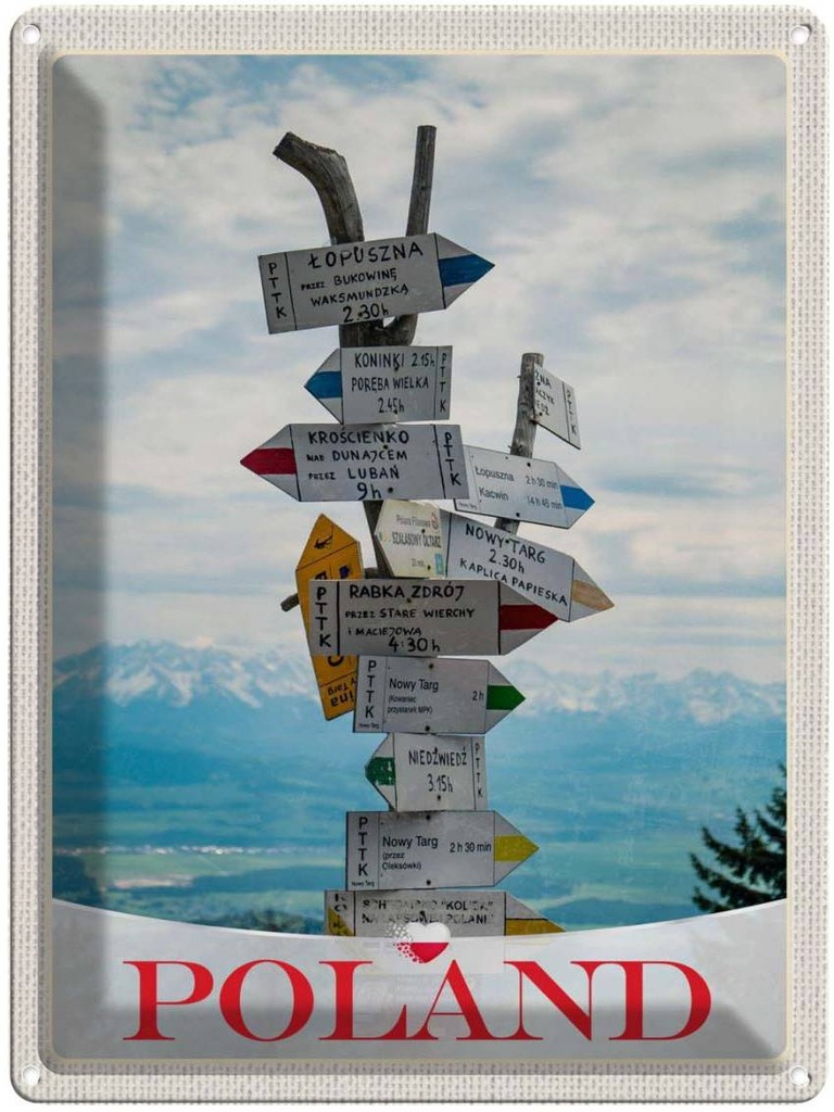 Blechschild 40x30 cm Polen Stadt Europa Berge Bildmotiv Reisemotiv Abenteuer Reisen Urlaub