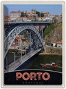 Blechschild 40x30 cm Porto Portugal Urlaub Europa Brücke Bildmotiv Reisemotiv Abenteuer Reisen Straße Stadt