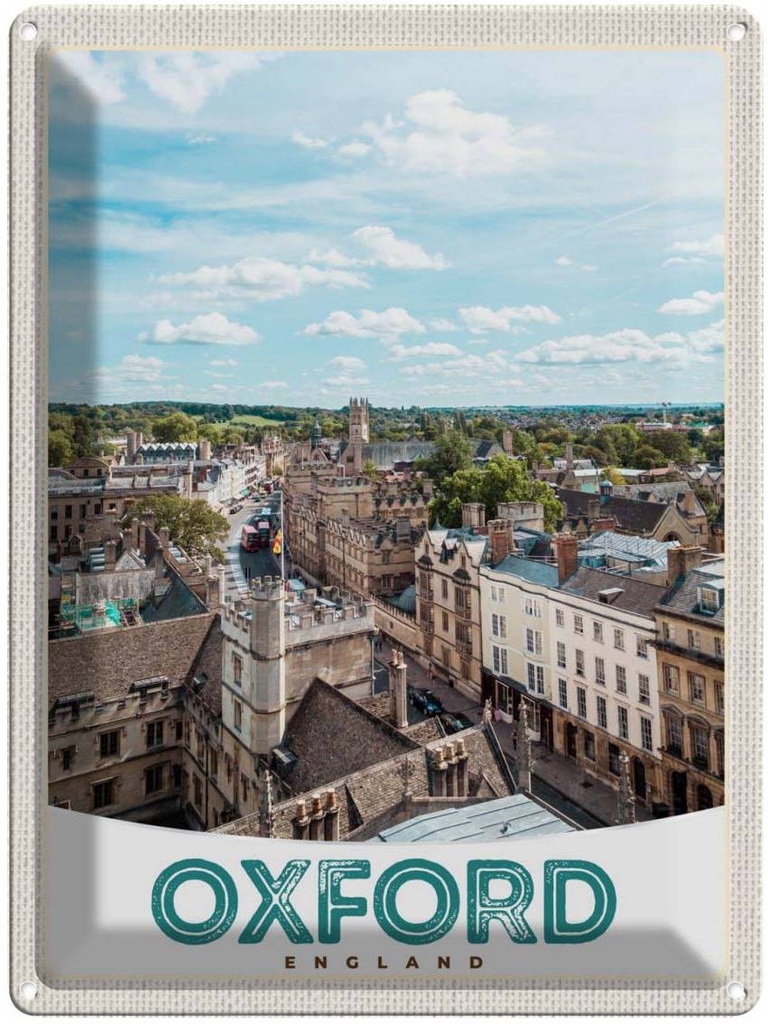 Blechschild 40x30 cm Oxford England Europa Innenstadt Bildmotiv Reisemotiv Abenteuer Reisen Urlaub