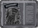Blechschild 30x40 cm Baggerfahrer Staub Lärm baggert Spruch Zitat