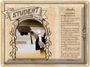 Blechschild 30x40 cm Student der eifrige Bücherwurm Dekoration Spruch Zitat