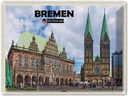 Blechschild 30x40 cm Bremen Deutschland Rathaus Bildmotiv Reisemotiv Abenteuer Reisen Straße Stadt Urlaub