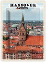 Blechschild 40x30 cm Hannover Marktkirche Altstadt Bildmotiv Reisemotiv Abenteuer Reisen Straße Stadt Urlaub