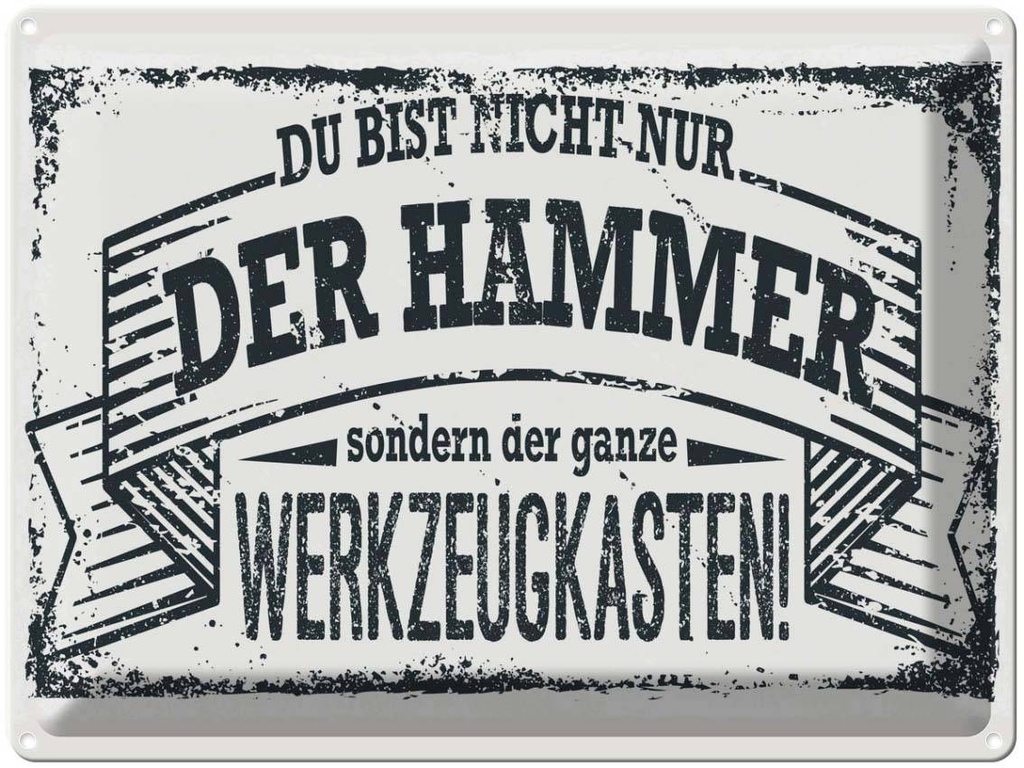 Blechschild 30x40 cm du Bist nicht nur der Hammer Dekoration Spruch Zitat