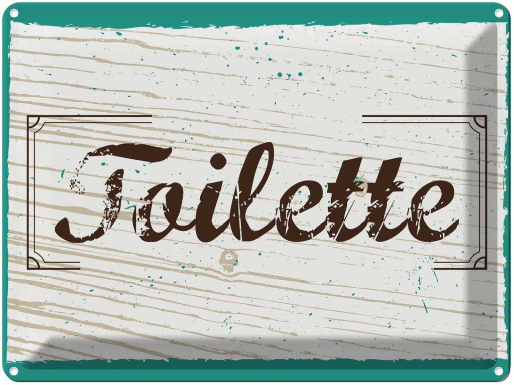 Blechschild 30x40 cm Toilette blau braun Warnschild Hinweisschild Sicherheit Vorsicht