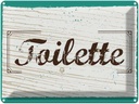 Blechschild 30x40 cm Toilette blau braun Warnschild Hinweisschild Sicherheit Vorsicht