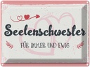 Blechschild 30x40 cm Seelenschwester Für immer und Ewig Spruch Zitat