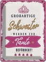 Blechschild 40x30 cm Großartige Schwester werden zur Spruch Zitat