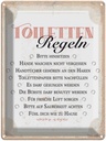 Blechschild 40x30 cm Toiletten Regeln bitte hinsetzen Warnschild Hinweisschild Sicherheit Vorsicht