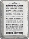 Blechschild 40x30 cm Hände waschen kein toben rennen Spruch Zitat