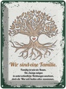 Blechschild 40x30 cm Wir sind Familie alles zusammen Spruch Zitat
