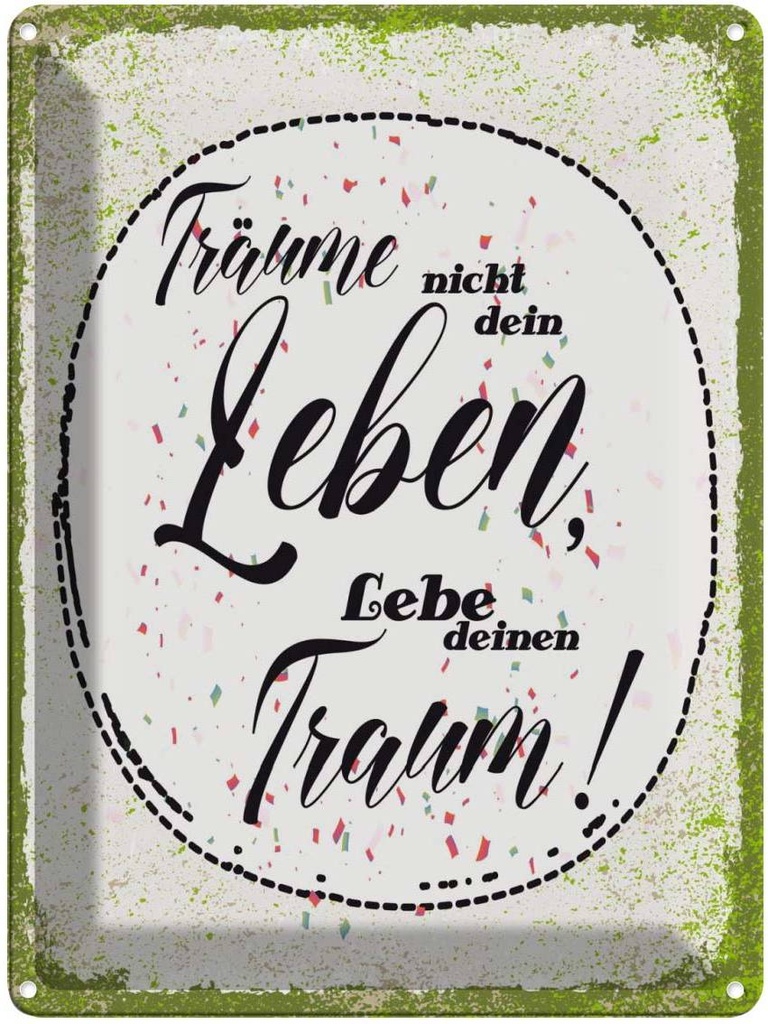 Blechschild 40x30 cm träume nicht dein Leben lebe Traum Dekoration Spruch Zitat