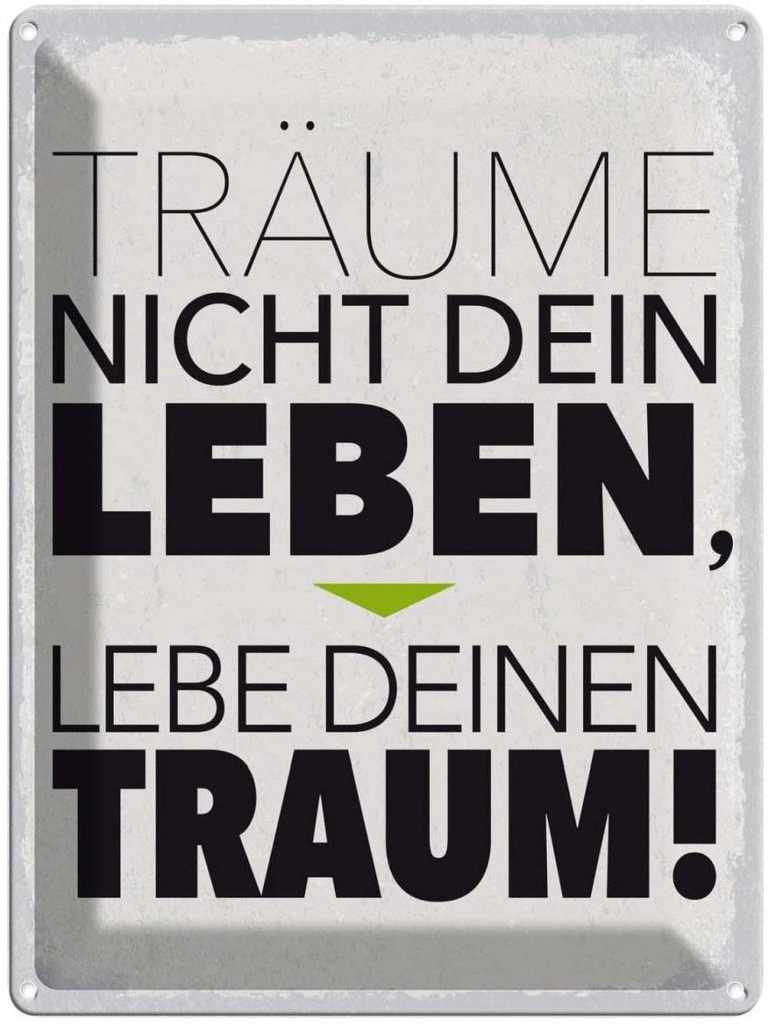 Blechschild 40x30 cm Leben lebe deinen Traum Dekoration Spruch Zitat