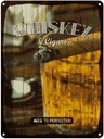 Blechschild 40x30 cm Whiskey & Cigars aced to perfection Essen Trinken