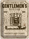 Blechschild 40x30 cm Whiskey Cigars elite club real men Essen Trinken