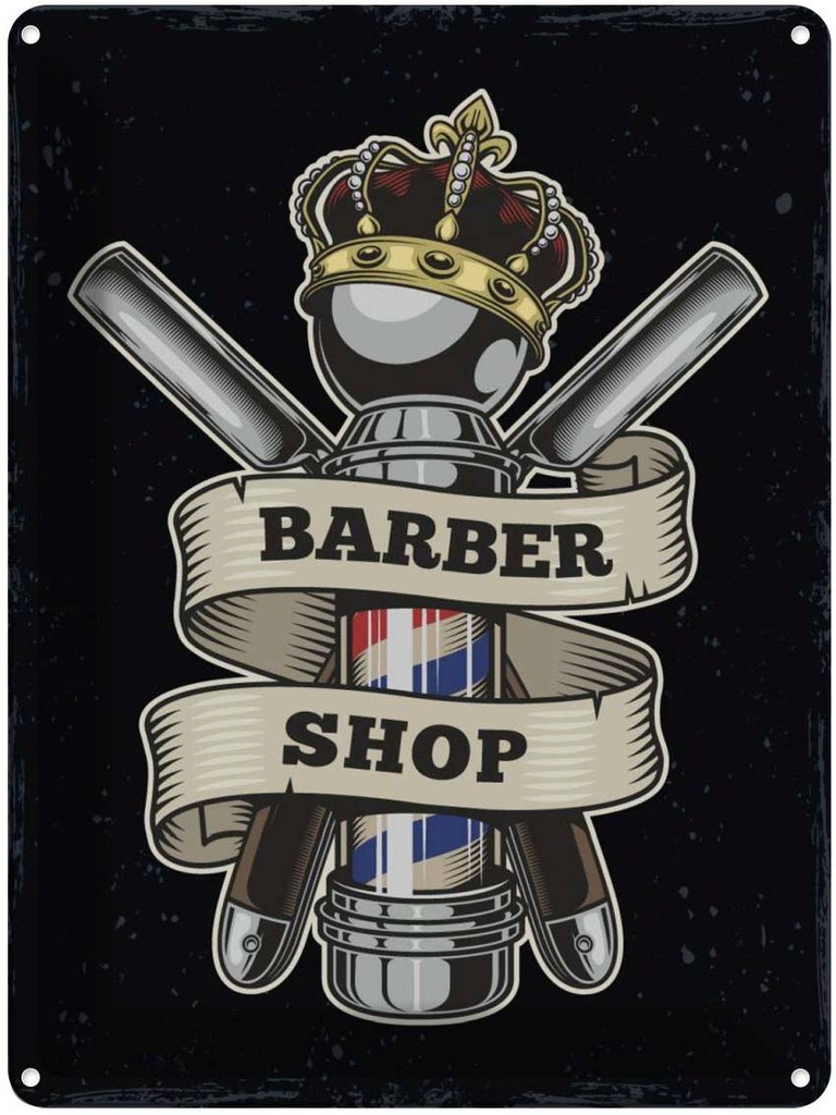 Blechschild 40x30 cm Barbershop Friseur Salon Haare