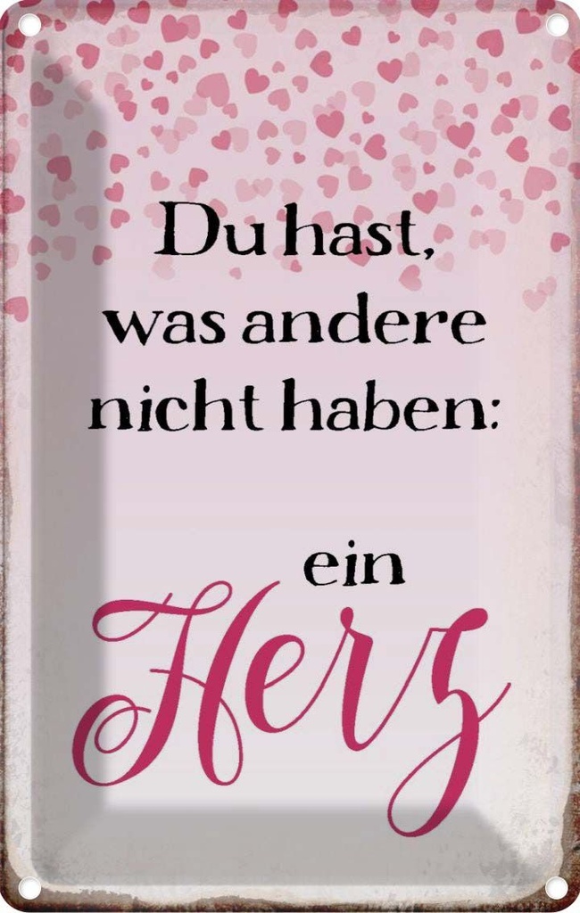 Blechschild 18x12 cm hast was andere nicht haben Herz Spruch Zitat