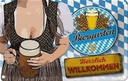 Blechschild 12x18 cm Biergarten Willkommen Bayern Essen Trinken