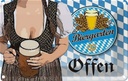Blechschild 12x18 cm Biergarten offen Bier Bayern Essen Trinken