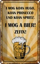 Blechschild 18x12 cm i mog koan Hugo a Bier Essen Trinken
